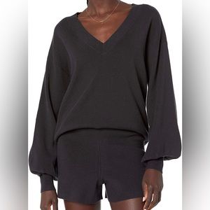 The Drop Women's Mia Bell-Sleeve Deep V-Neck Supersoft Sweater XL